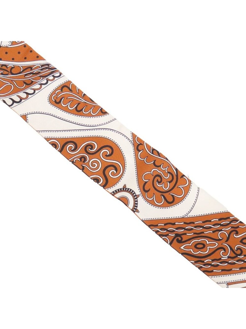 Hermes Twilly Brown White Black Silk Bandana Festival Des Amazones Scarf - Picture 3 of 9